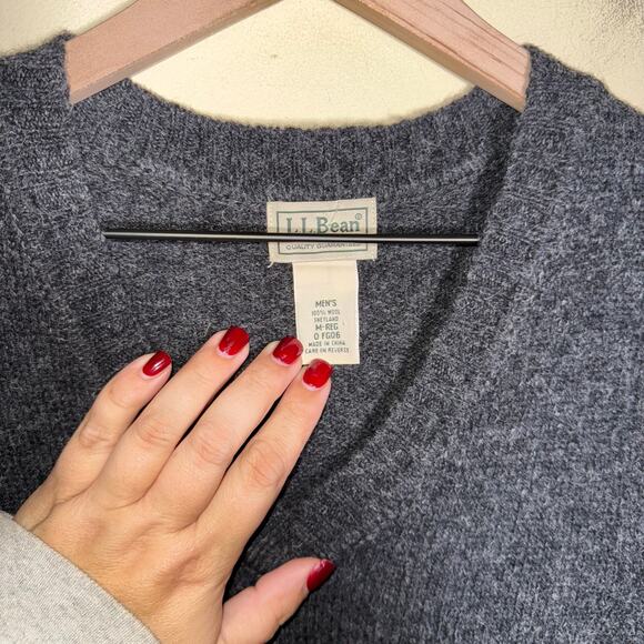 VINTAGE L.L. BEAN wool dark academia pullover sweater vest M - Picture 4 of 4